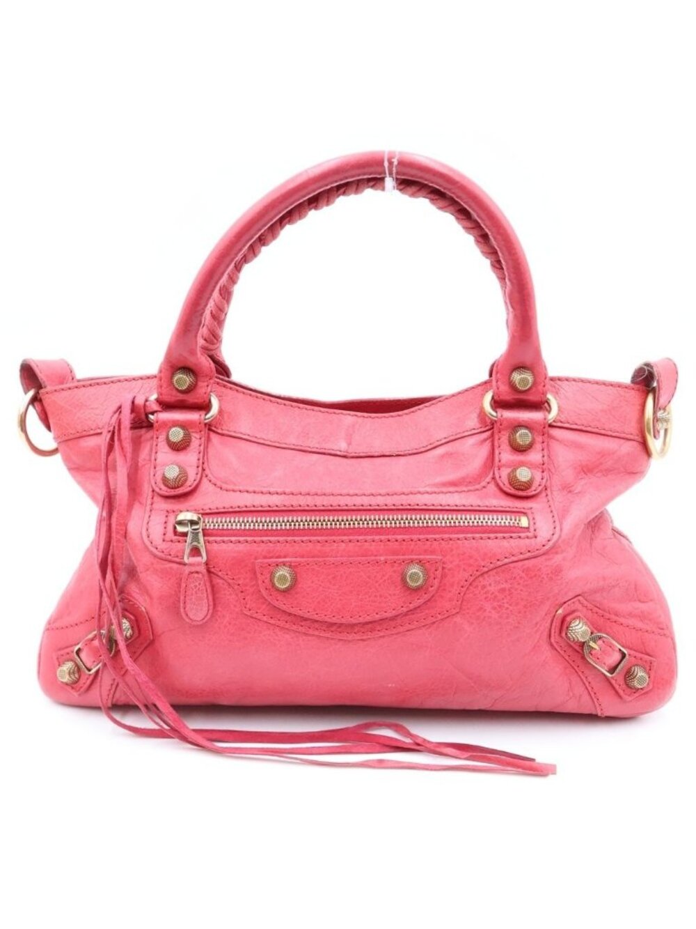 Balenciaga Giant First City 2-Way Shoulder Bag Pink Leather Gold